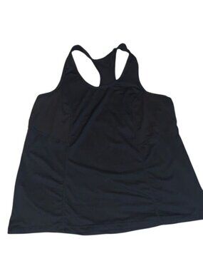 Xersion Essential Performance Tank Top Womens L Black Polyester/Spandex Racerbac